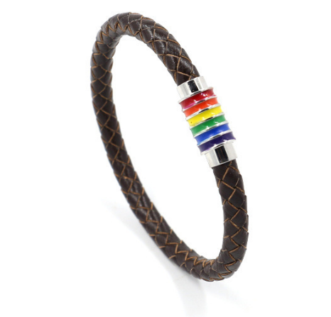 Fashion Rainbow Leather Bracelets Women and Men black and brown Jewelry